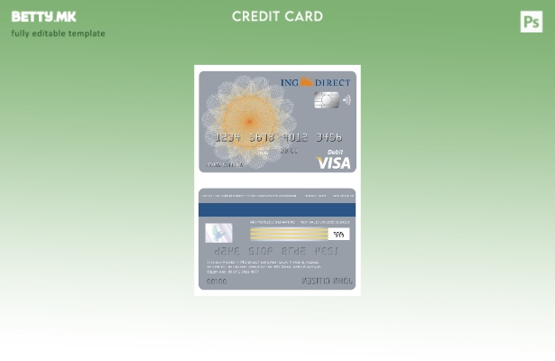 Модерен стил Австралија ING шаблон за директна банкарска виза картичка